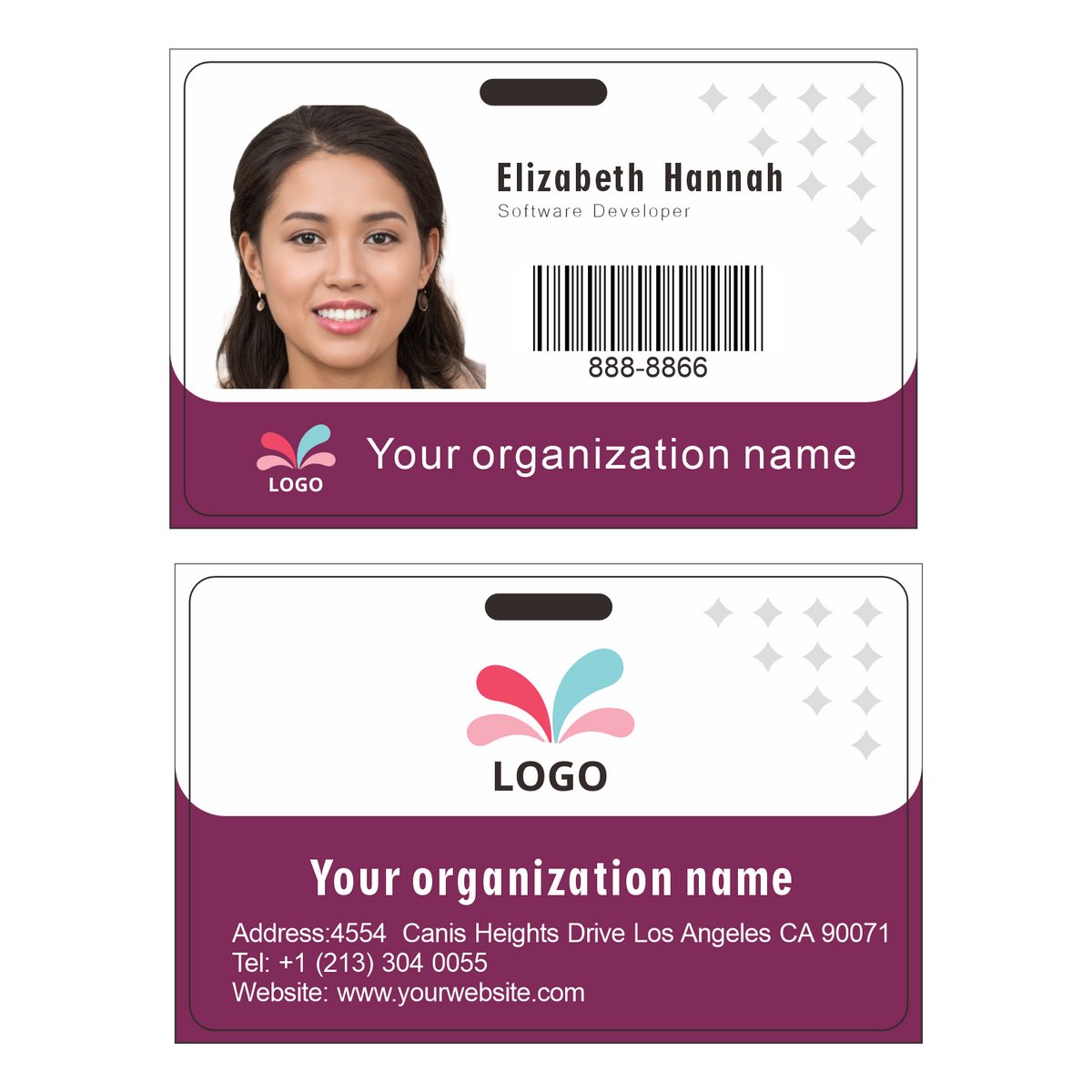 Custom Id Badge, Personalized Employee Photo Identification Card with