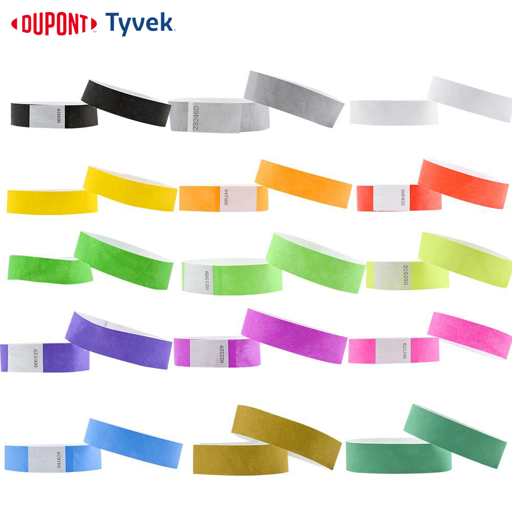 100 Pieces One Time Use Tyvek Paper Wristbands Bracelet for Events and Wedding Party