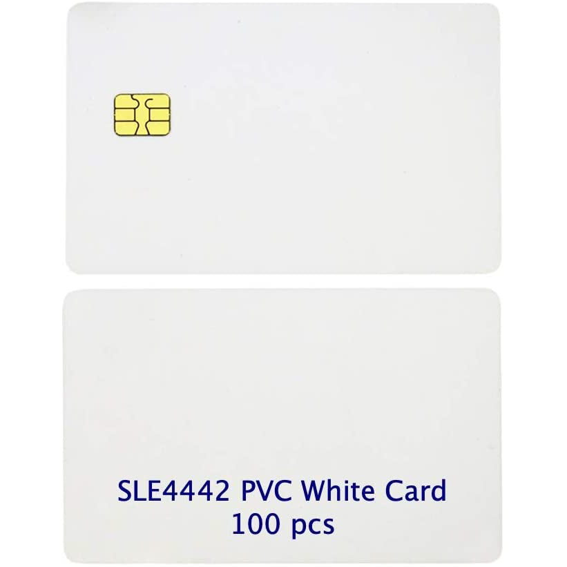 Gialer ISO PVC Card with SLE4442 Chip Blank Smart Intelligent Card Contact IC Card Safe White Key Card for Access Control No Printing