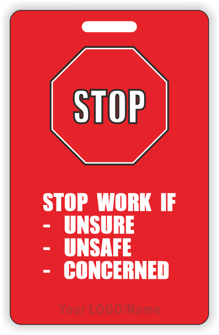 100pcs Customizable Stop Work Authority Cards