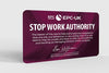 STOP WORK AUTHORITY CARDS equip individuals with the confidence to trust and deliver