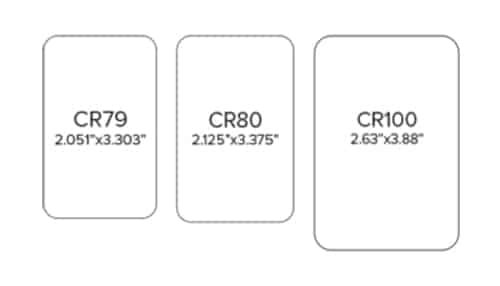 CR100 Card Size