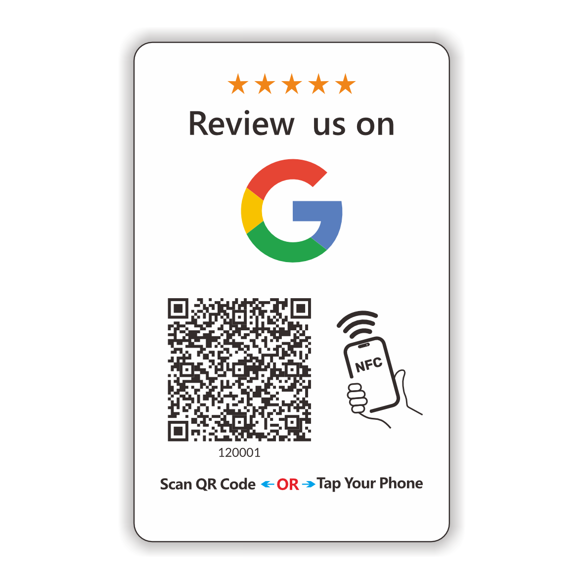 Contactless Sharing Smart NFC 'Review Us on Google Card' Touchless Car