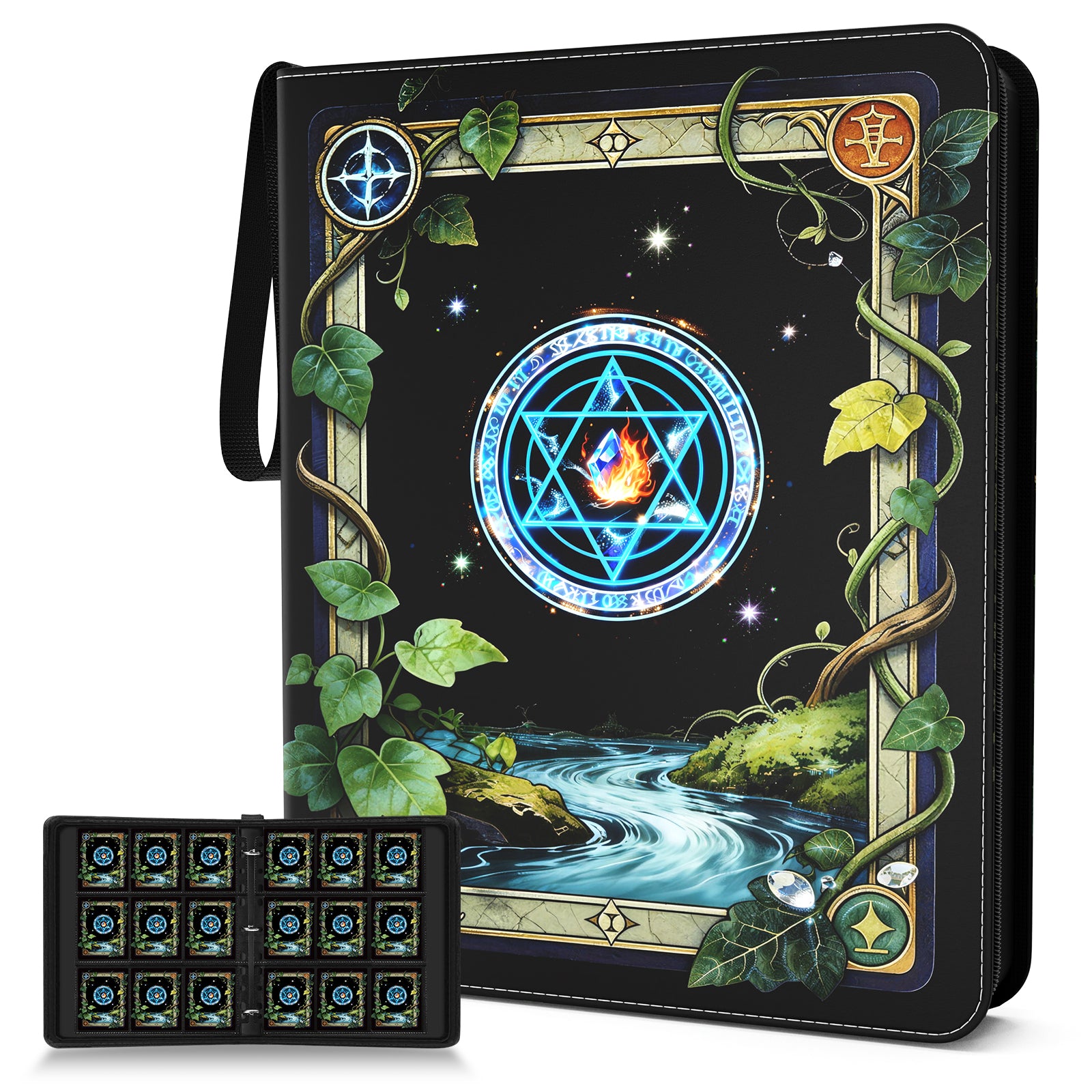 Trading Card Binder, Card Collection Binder 9 Pocket with 50 Removable