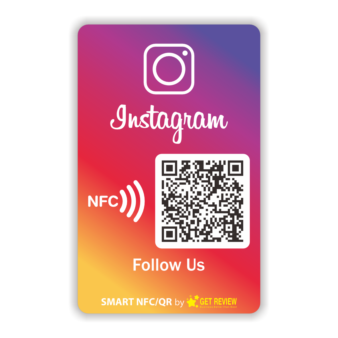 Follow us on Instagram sticker/card with QR & NFC