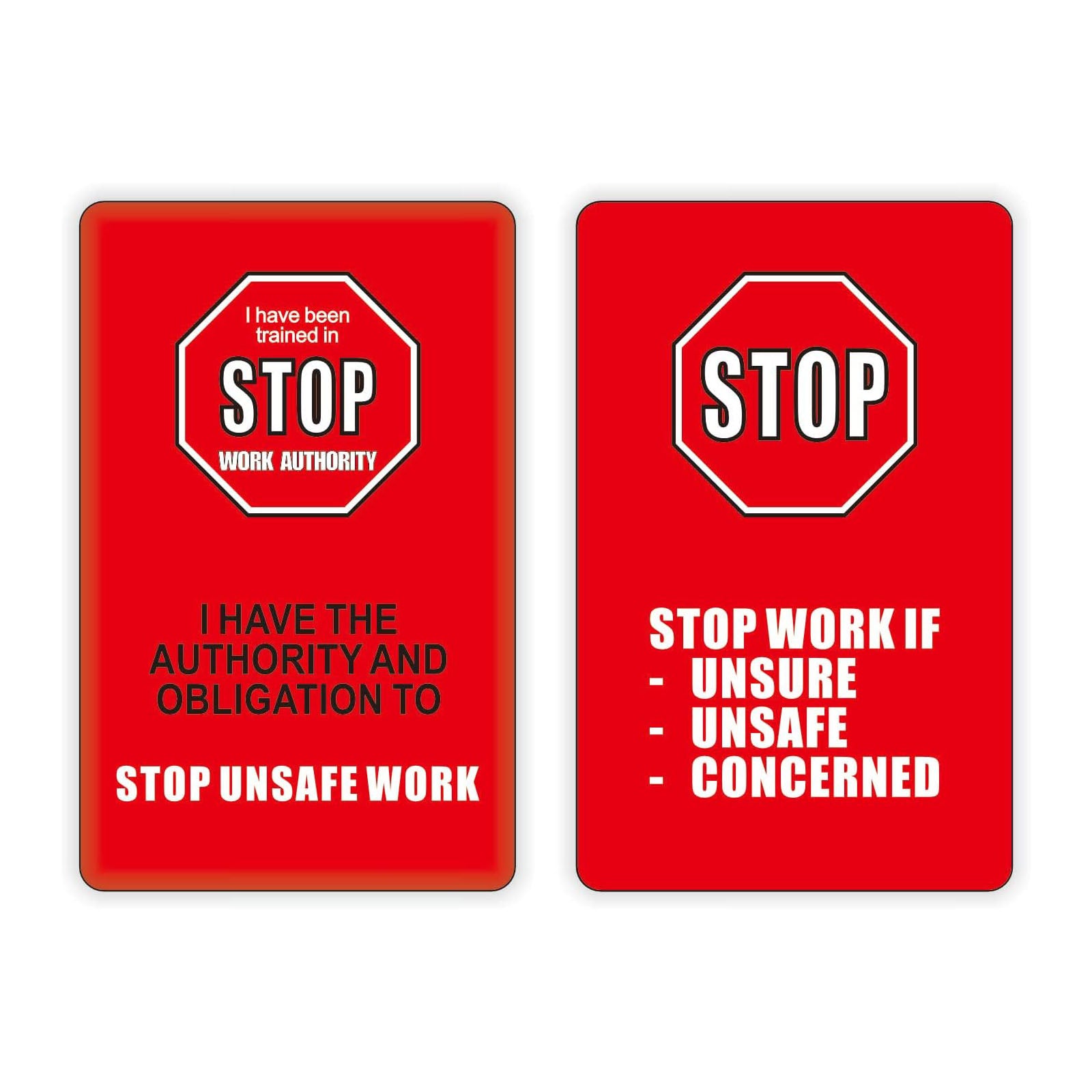 100packs Stop Working Authority Card - Red, Remind Employees to Stop U