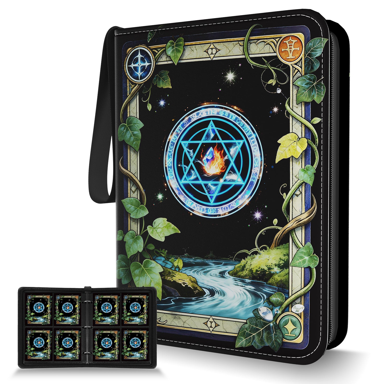 Trading Card Binder, Card Collection Binder 4 Pocket with 50 Removable