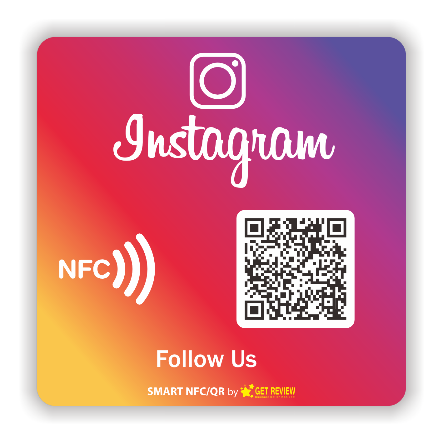 Follow us on Instagram sticker/card with QR & NFC