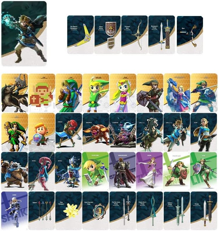 26pcs / 38pcs Mini TOTK BOTW Link Card NTAG215 Amiibo NFC Cards for Switch Compatible with Legend of Zelda