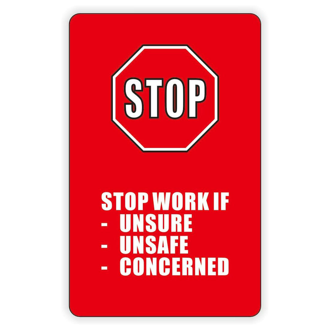 100packs Stop Working Authority Card - Red, Remind Employees to Stop U