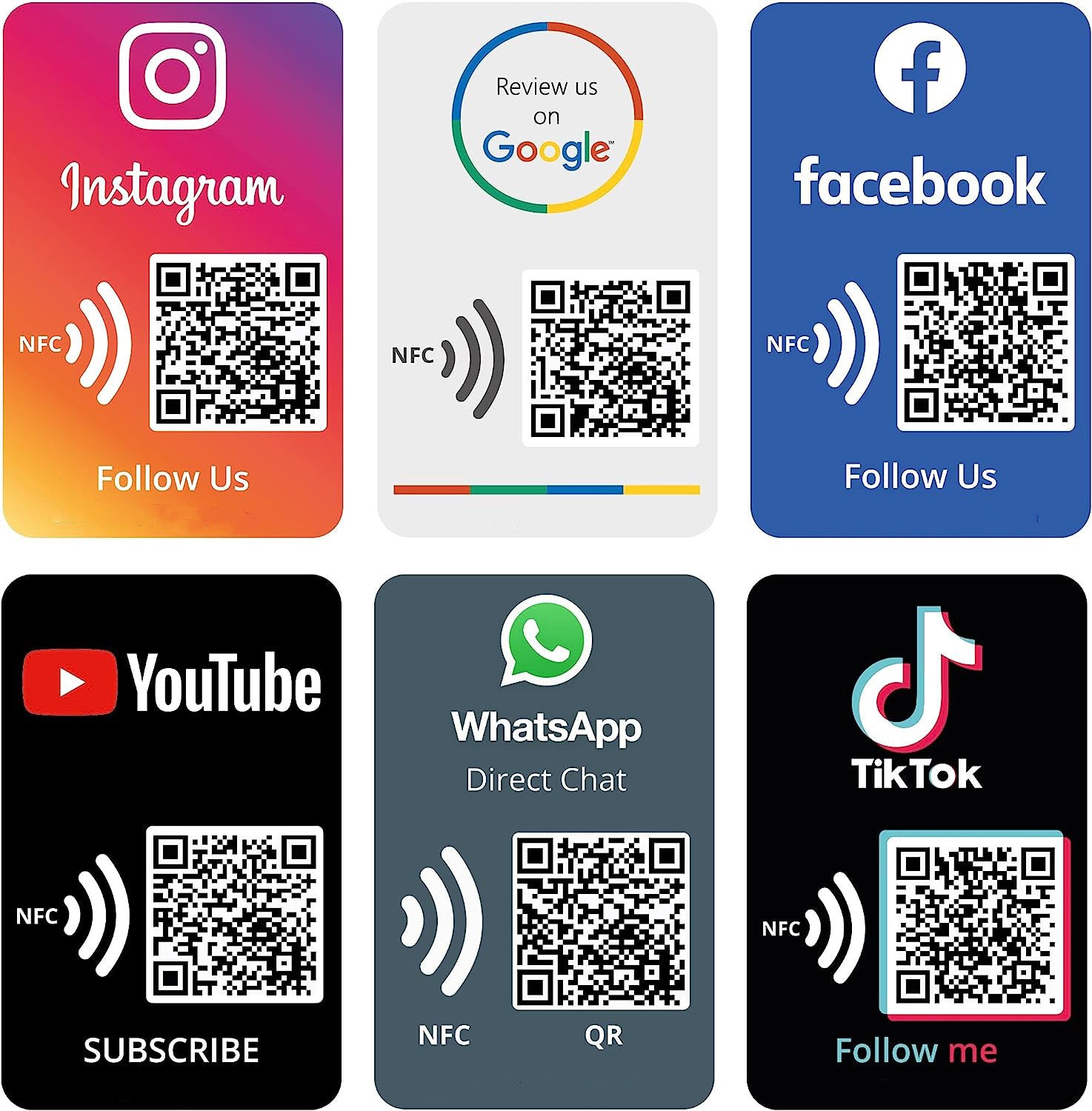 Follow us on Instagram sticker/card with QR & NFC