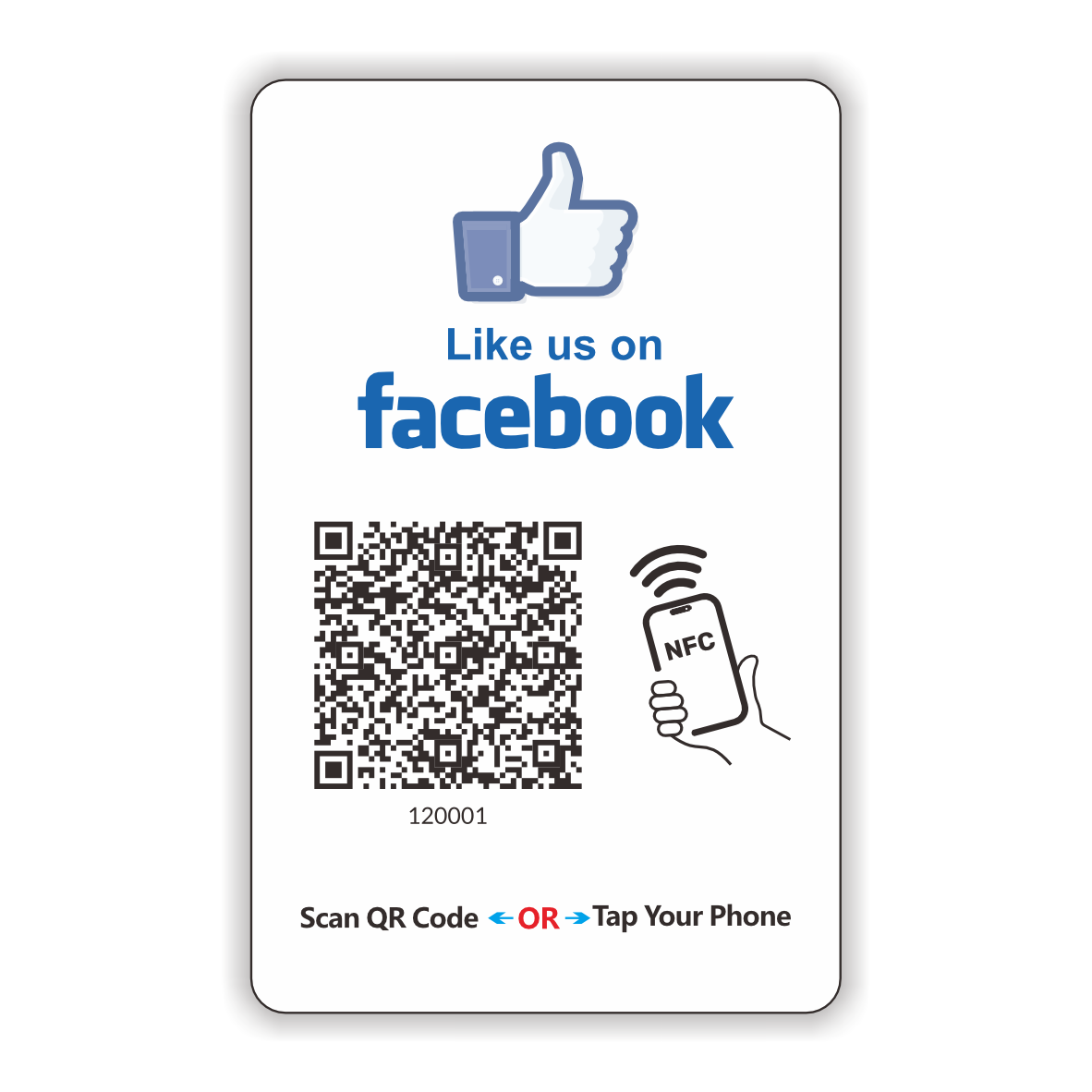 Contactless Sharing Smart NFC Facebook Connect Card Touchless Reusable QR Code