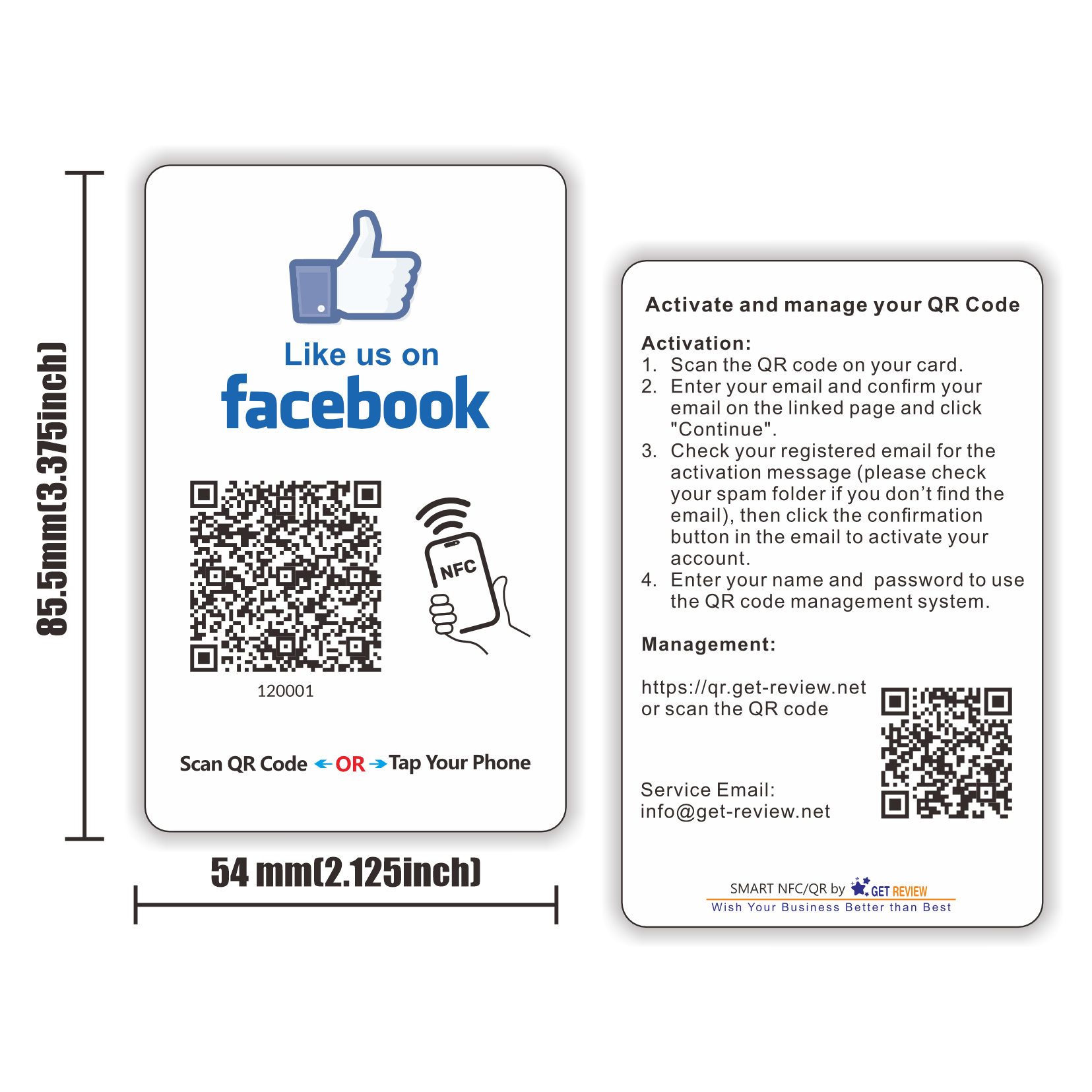 Contactless Sharing Smart NFC Facebook Connect Card Touchless Reusable QR Code