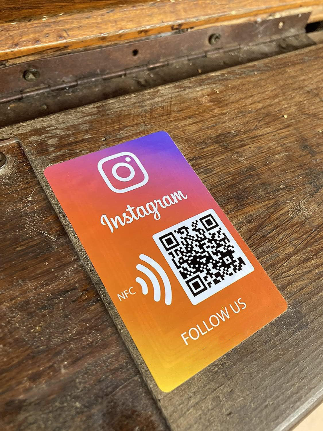 Follow us on Instagram sticker/card with QR & NFC