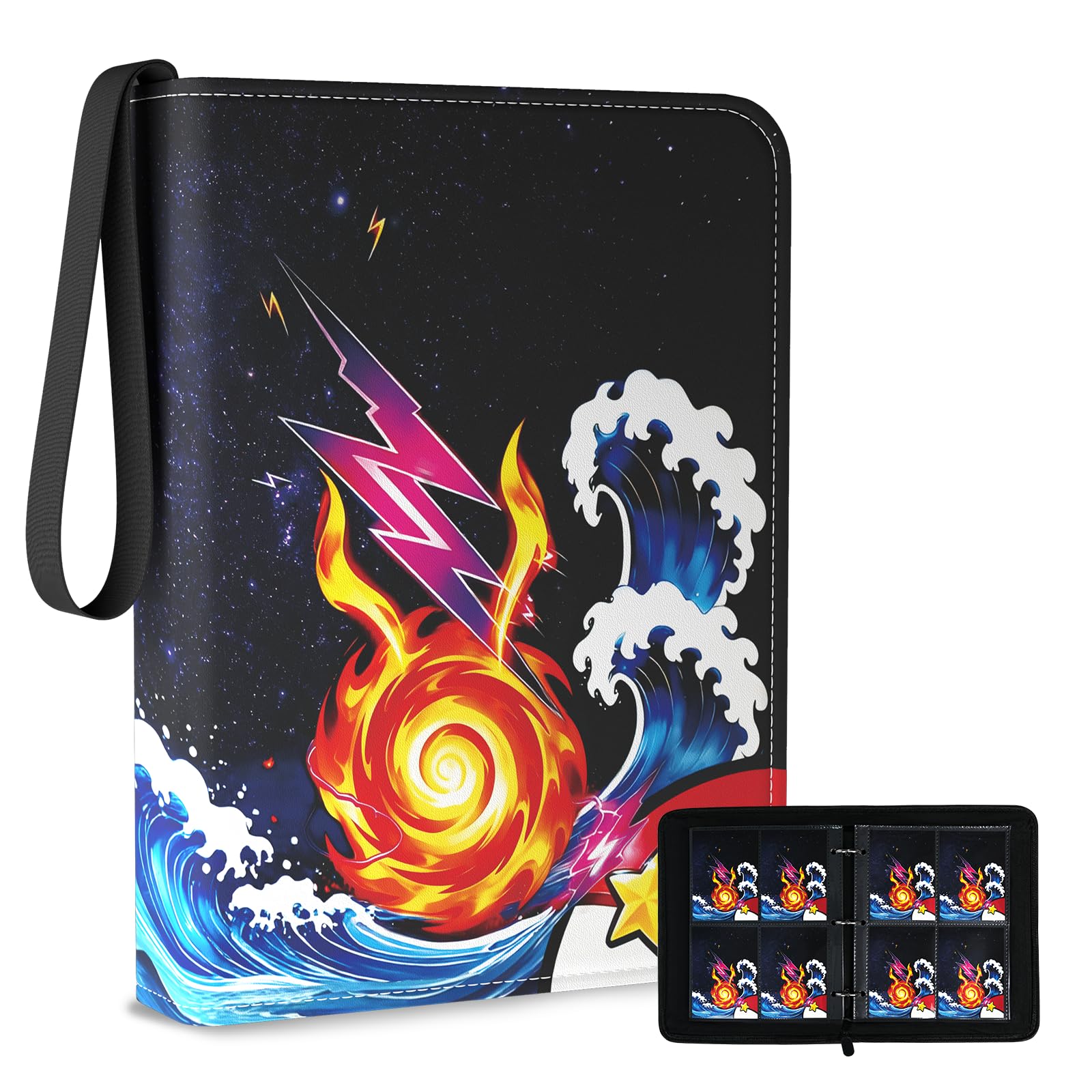 3 ring trading card binder Trading Card Binder, 4 Pocket 400-Pocket with 50 Removable Binder Slee