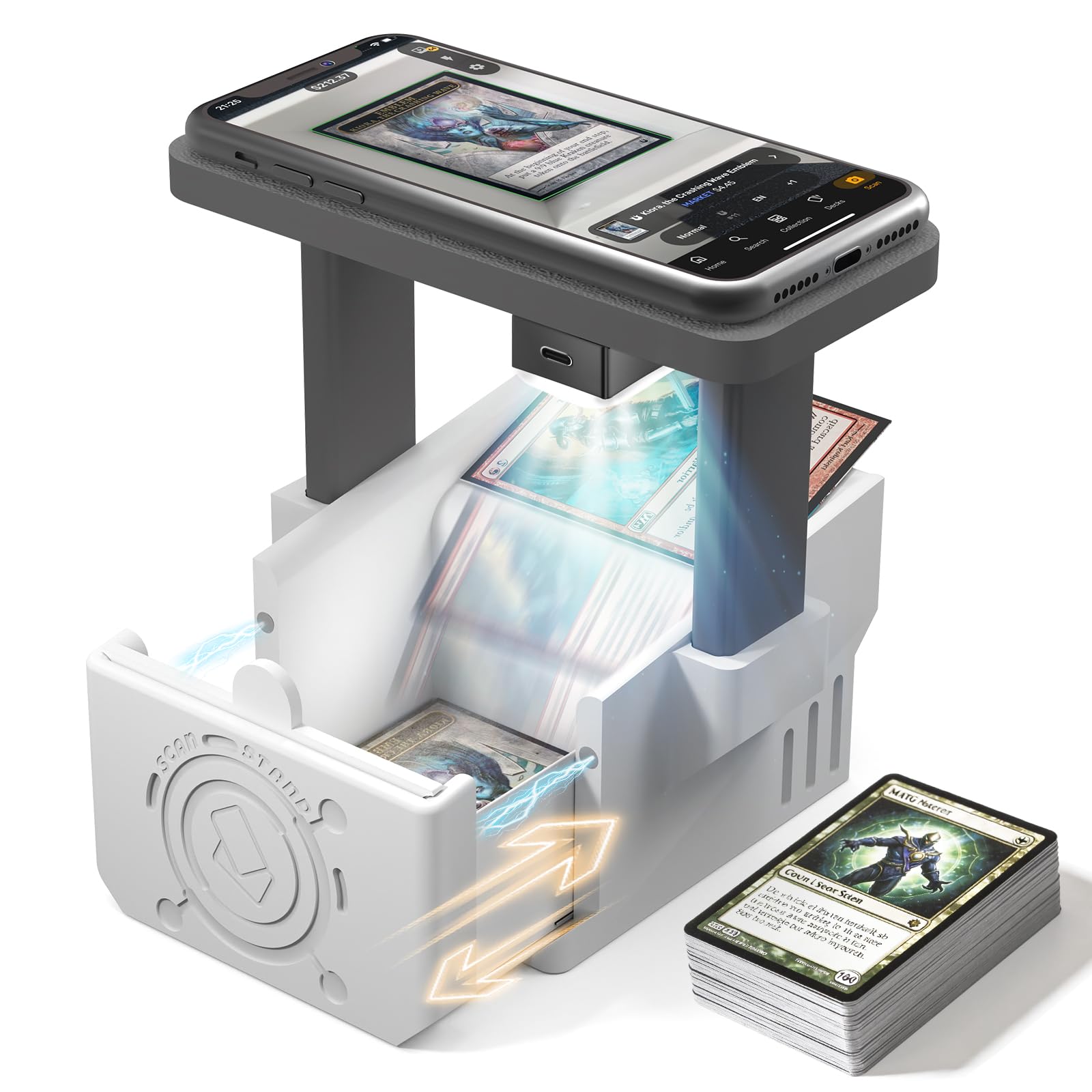 mtg card recognition Card Scanner Pro Max–Card Scanner Stand for MTG & TCG, Scan Sleeved &