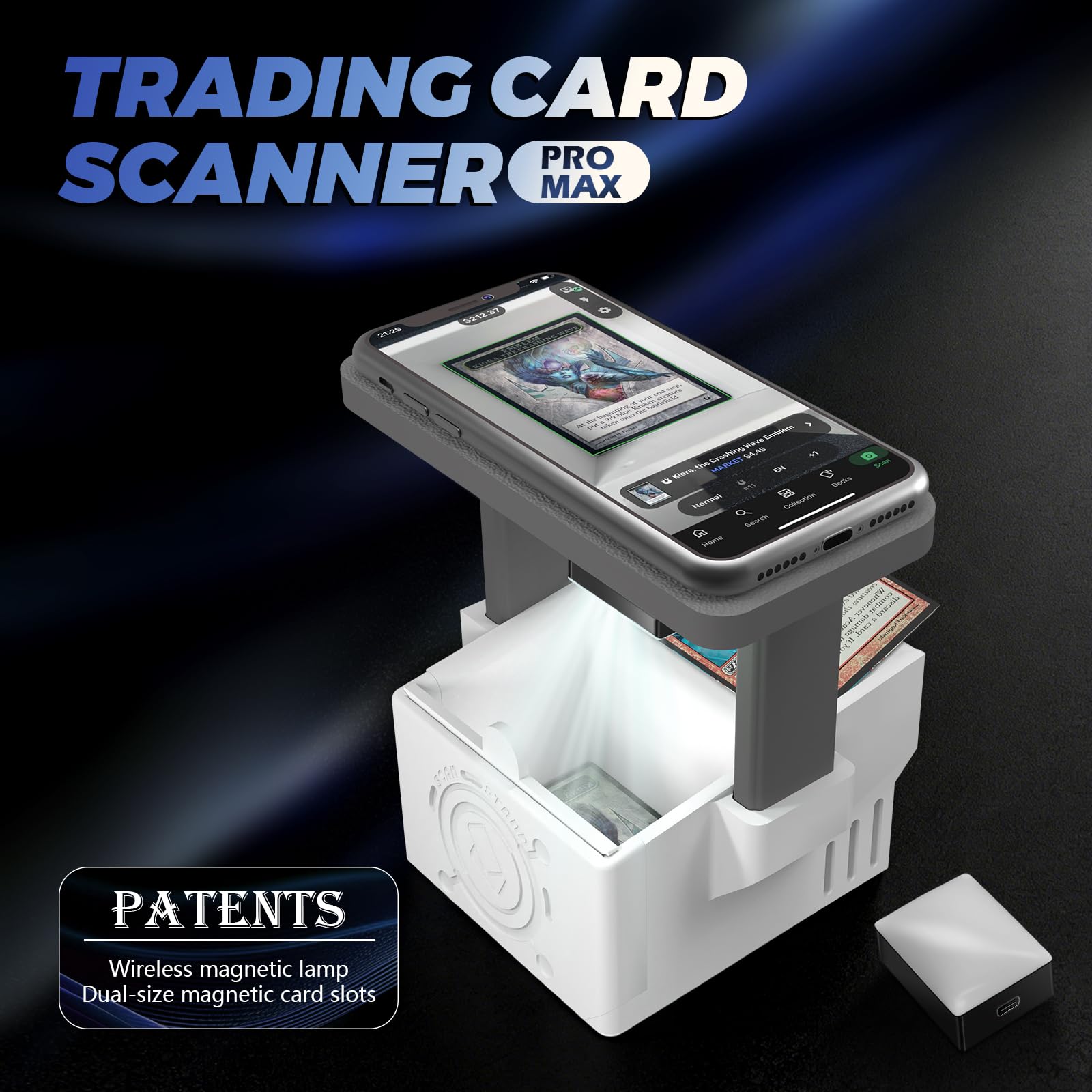 Card Scanner Pro Max–Card Scanner Stand for MTG & TCG, Scan Sleeved &