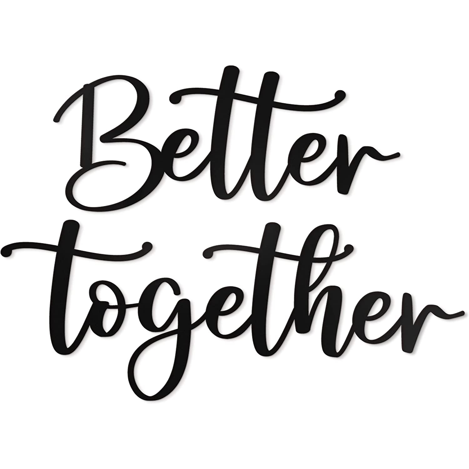 Better Together Sign Metal Wall Decor - 18"X16" Black Modern Better Together Farmhouse Metal Wall Signs for Hanging Home Wall Art Decor