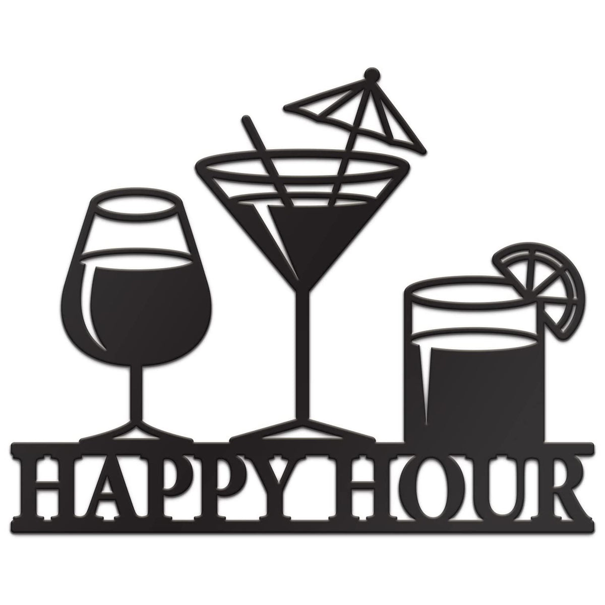 Happy Hour Sign Metal Bar Wall Art - 14