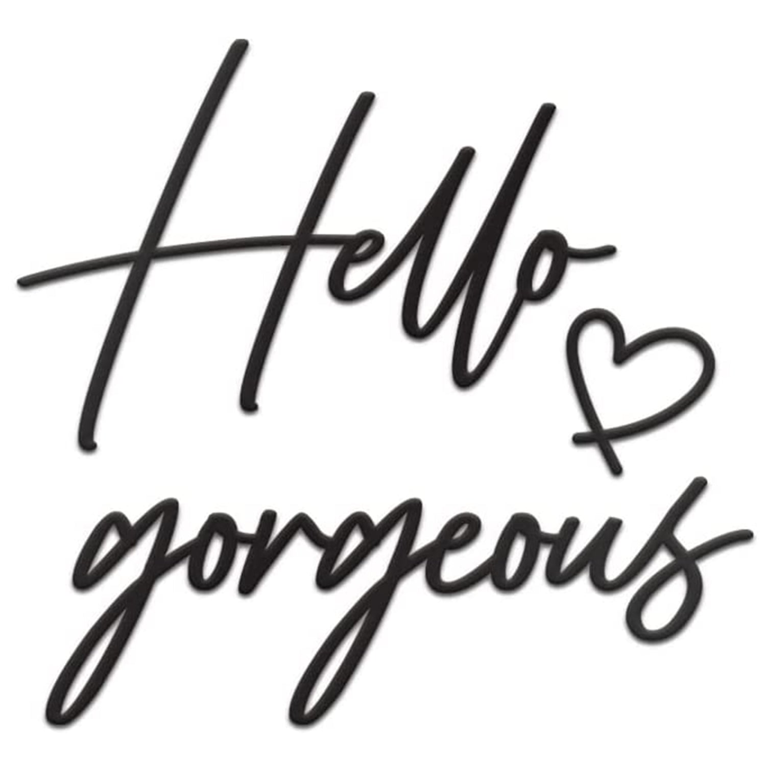 Hello Gorgeous Sign Metal Wall Decor - 20"X15" Black Modern Beautiful Hello Gorgeous Farmhouse Metal Wall Signs for Hanging Any Room Wall Art Decor
