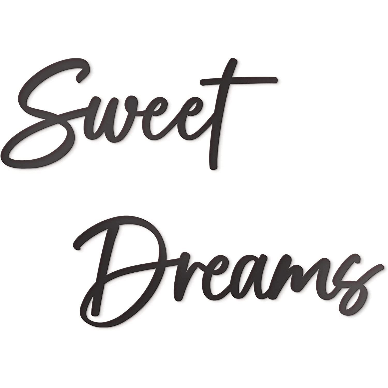 Sweet Dreams Metal Sign Wall Art Decor - 35"X8" Black Modern Sweet Dreams Farmhouse Signs for Hanging Above Bed Wall Decor for Bedroom