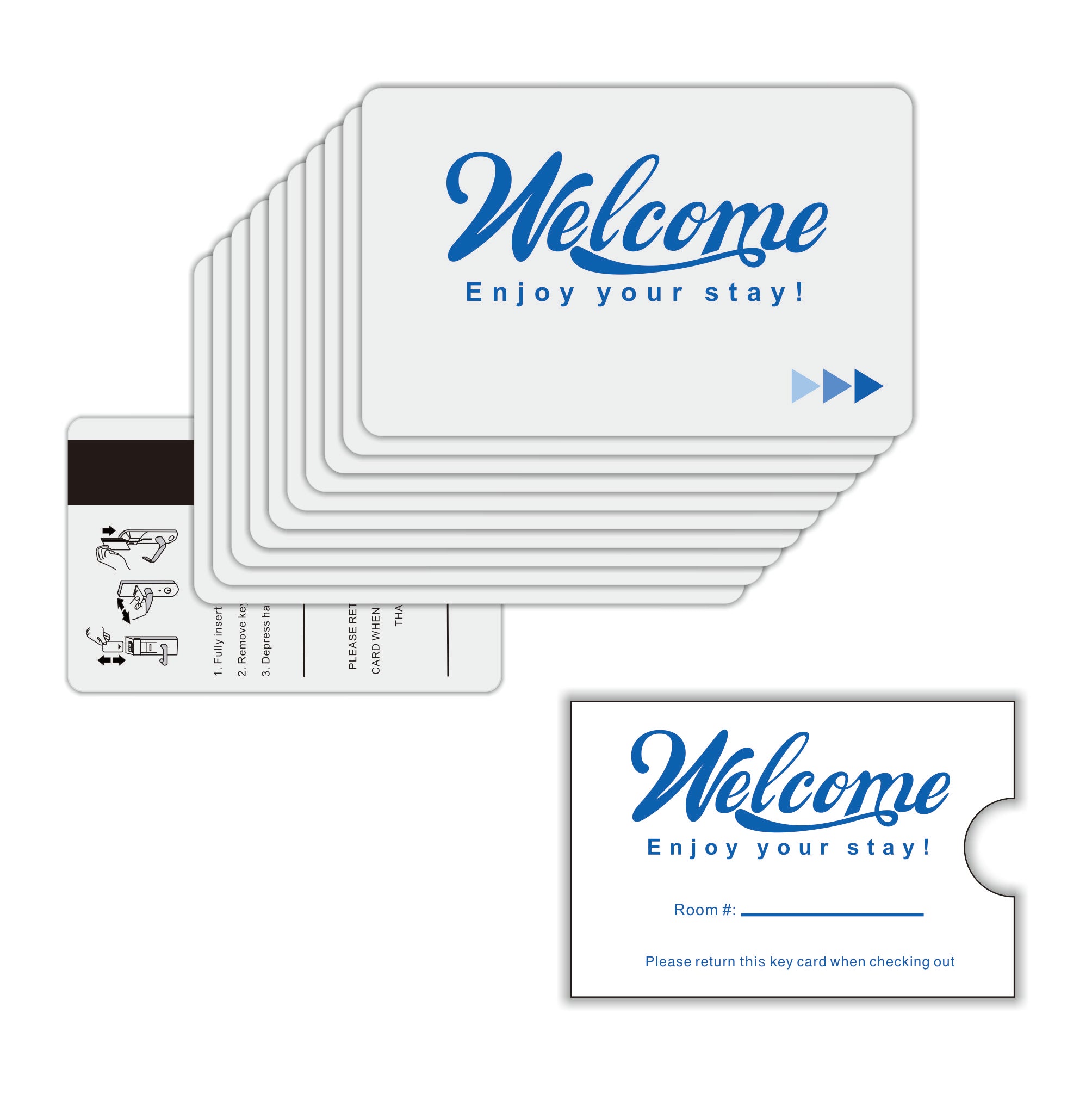 Cashier Depot hotel Keycard Envelope/Sleeve" Welcome Enjoy your stay!" 2-3/8" x 3-1/2" 250-1000 Count