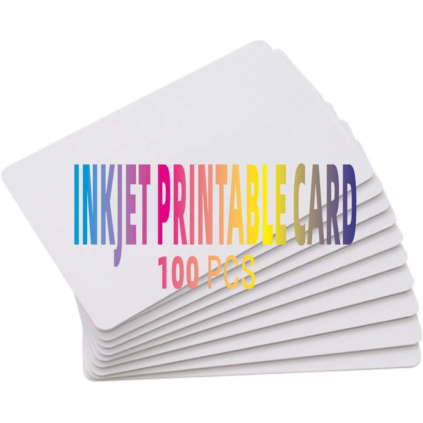 CR80 30 Mil Inkjet Printable PVC ID Cards PVC - Waterproof & Double Sided Printing - Works with Epson & Canon Inkjet Printers Gialer 100 Pack