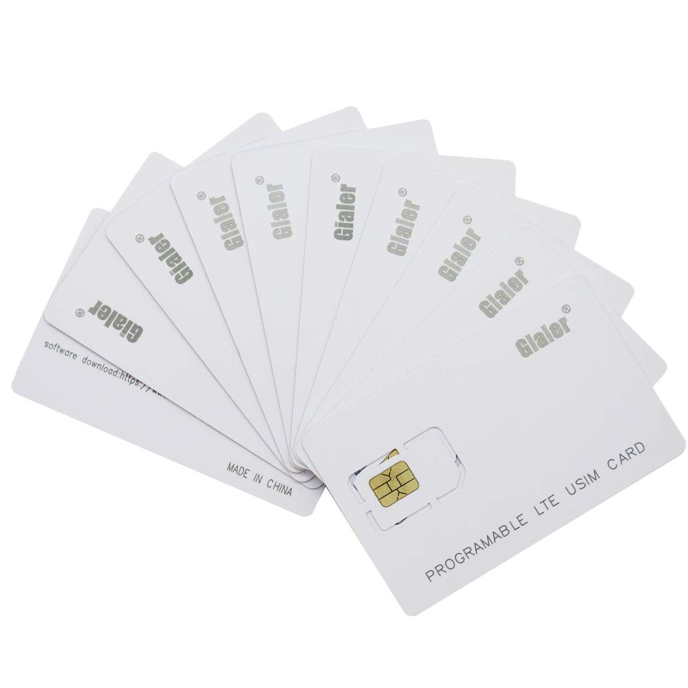 Gialer 250PCS Writable Programmable LTE SIM Card  2FF/3FF/4FF With Custom Logo printing