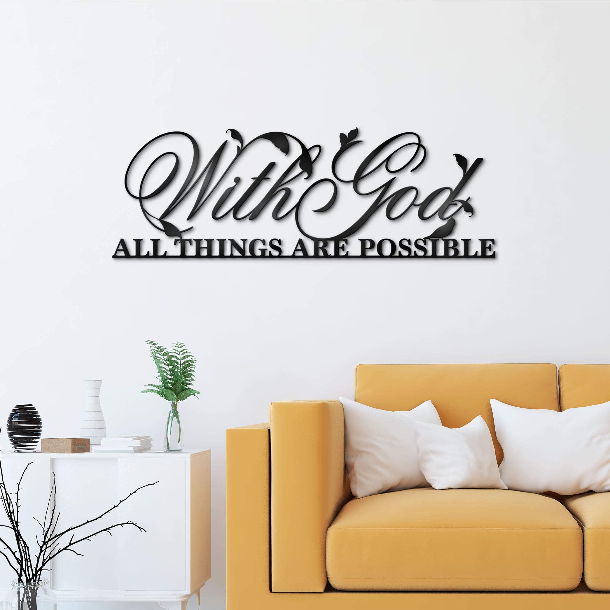 All God Sign Gialer With God All Things Are Possible Sign Metal Wall Decor, 18