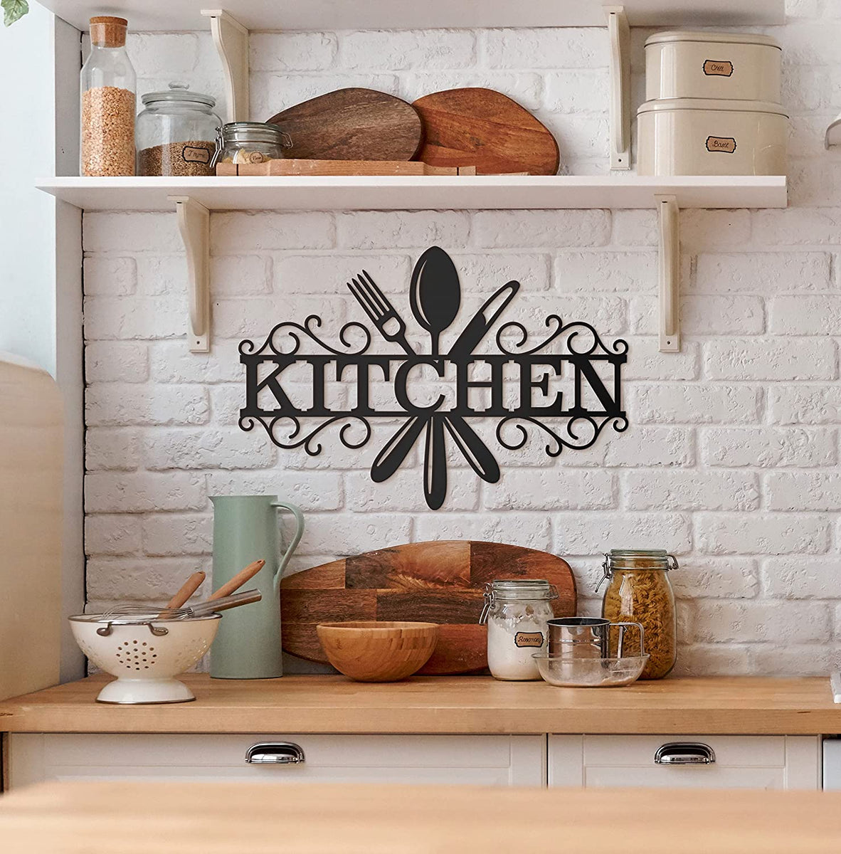 Utensil Metal Kitchen Signs Wall Decor - 15