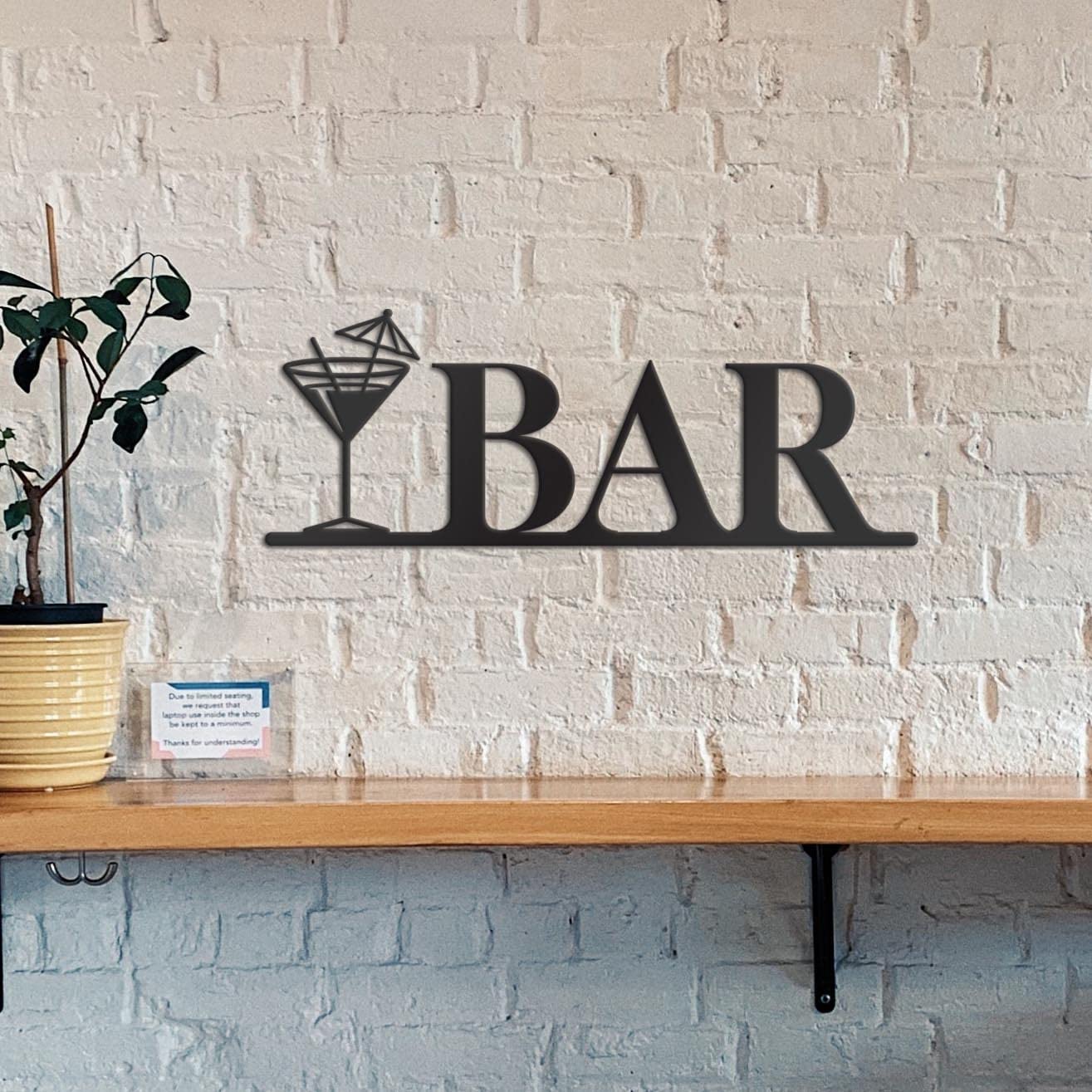 Home Bar Signs Metal Bar Wall Decor - 18"x7" Black Bar Letters Modern Fashion Bar Decorations For The Home Bar Set Bar Decor For Home Bar Decor