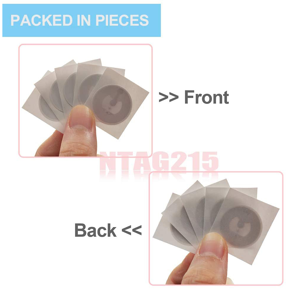 Gialer NTAG215 NFC Stickers 25mm(1 inch) Blank White work with TagMo Amiibo and All NFC Phones & Devices
