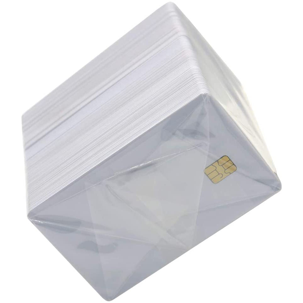 Gialer ISO PVC Card with SLE4442 Chip Blank Smart Intelligent Card Contact IC Card Safe White Key Card for Access Control No Printing