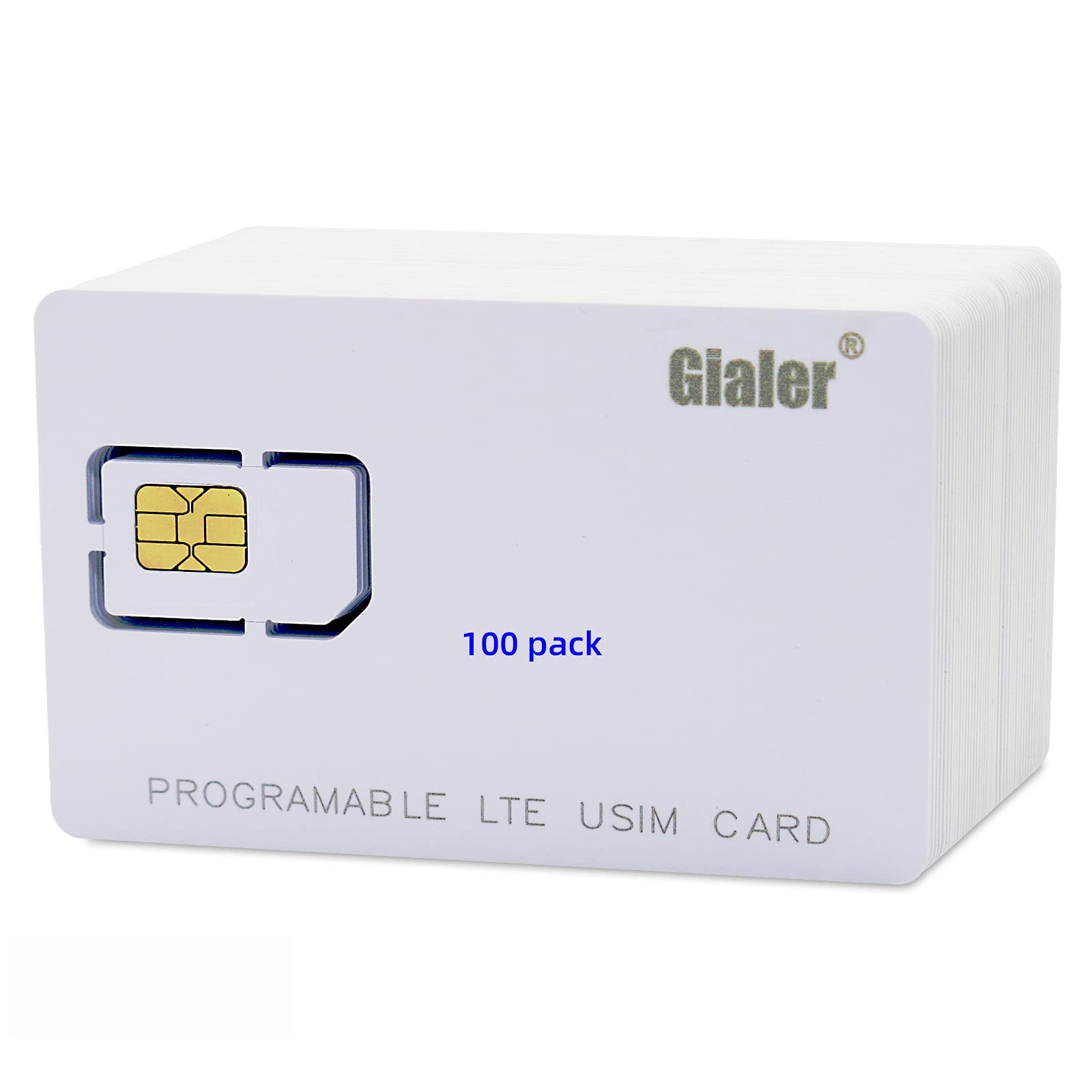 Gialer 250PCS Writable Programmable LTE SIM Card  2FF/3FF/4FF With Custom Logo printing