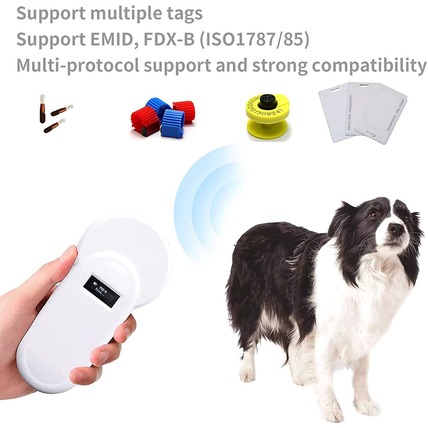 Gialer pet chip Scanner RFID Animal Microchip Reader 134.2kHz FDX-B ISO11784/ISO11785 Label Scanner