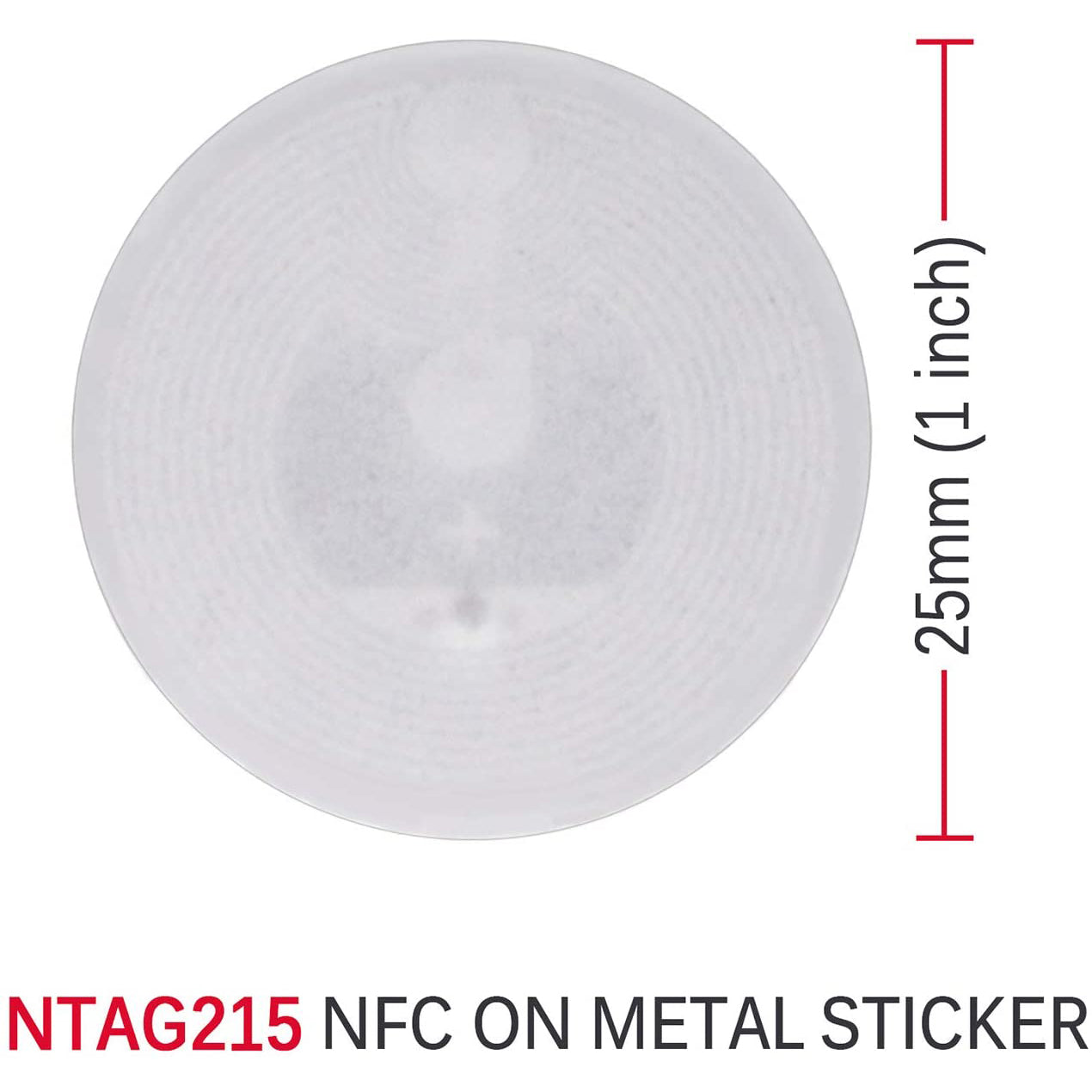 K Lakey 10pcs NFC Anti Metal Sticker,Round NFC Tags Sticker,NTAG215 NFC Stickers,Black Anti Metal NFC Tag Sticker,NFC Tags for Metal 504 Byte NFC Tag Anti
