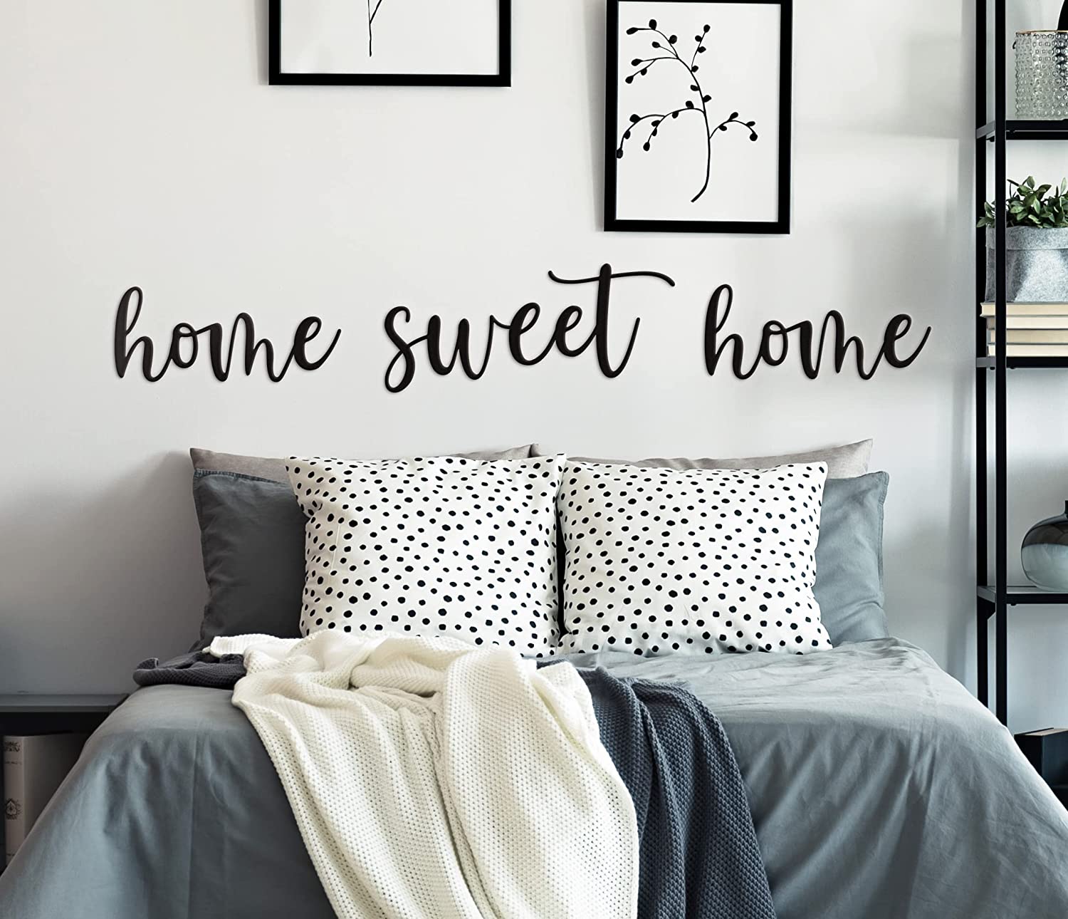 Home Sweet Home Metal Wall Decor - 18"X16" Black Modern Clearance Home Sweet Home Metal farmhouse home sign For Hanging Room Shelf Décor