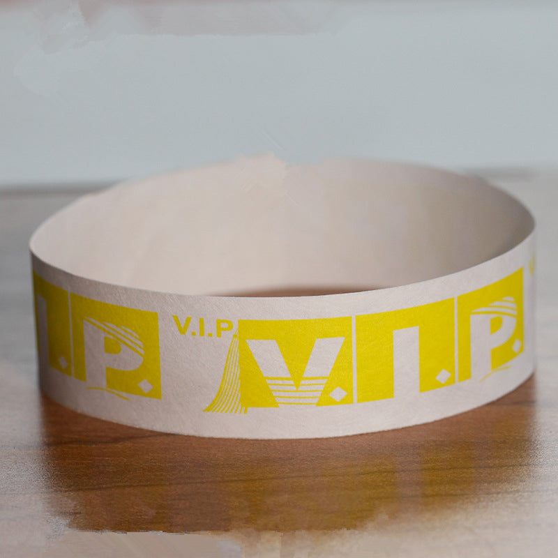Gialer 100pcs 19x250mm  Wristbands VIP Printed Paper Bracelet For Events Party Sign ID Bands Competition Entry
