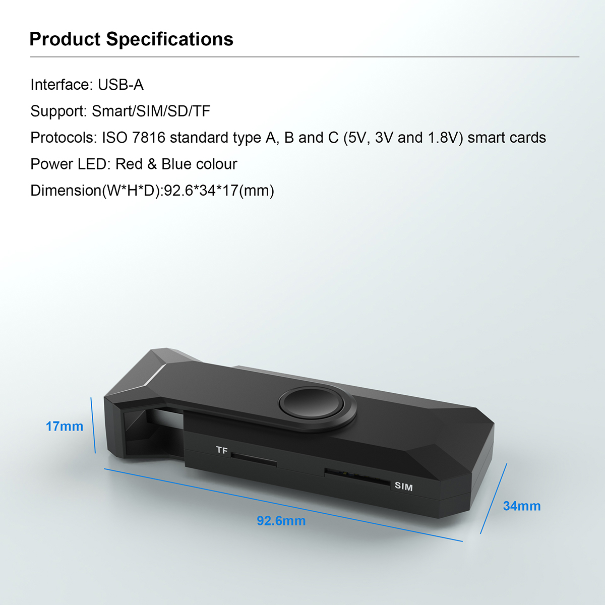 Gialer CR309 Multi port USBA Smart Card Reader