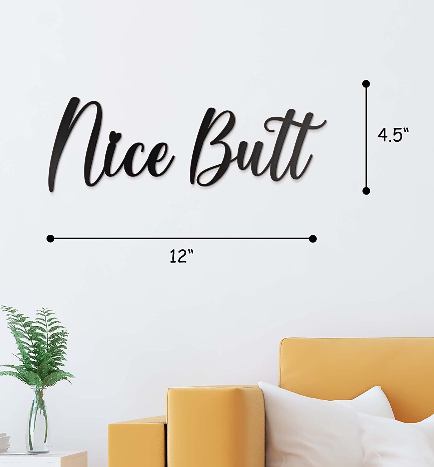 Nice Butt Bathroom Decor Metal Wall Art - 12"X4.5" Bathroom Decor Farmhouse Cute Nice Butt Bathroom Signs for Home Toilet Sign Funny Bathroom Sign