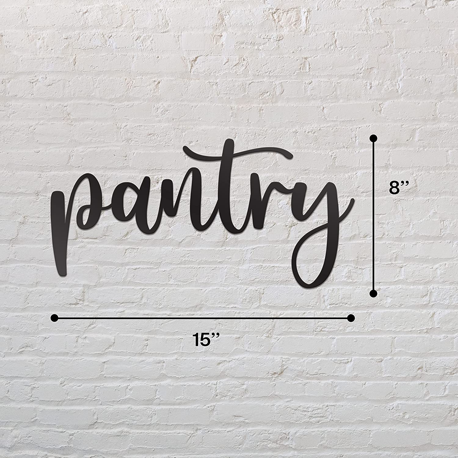 Pantry Word Sign Metal Wall Decor - 15"X8" Black Modern Pantry Decor Farmhouse Metal Large Pantry Sign for Hanging Any Kitchen Wall Art Decor