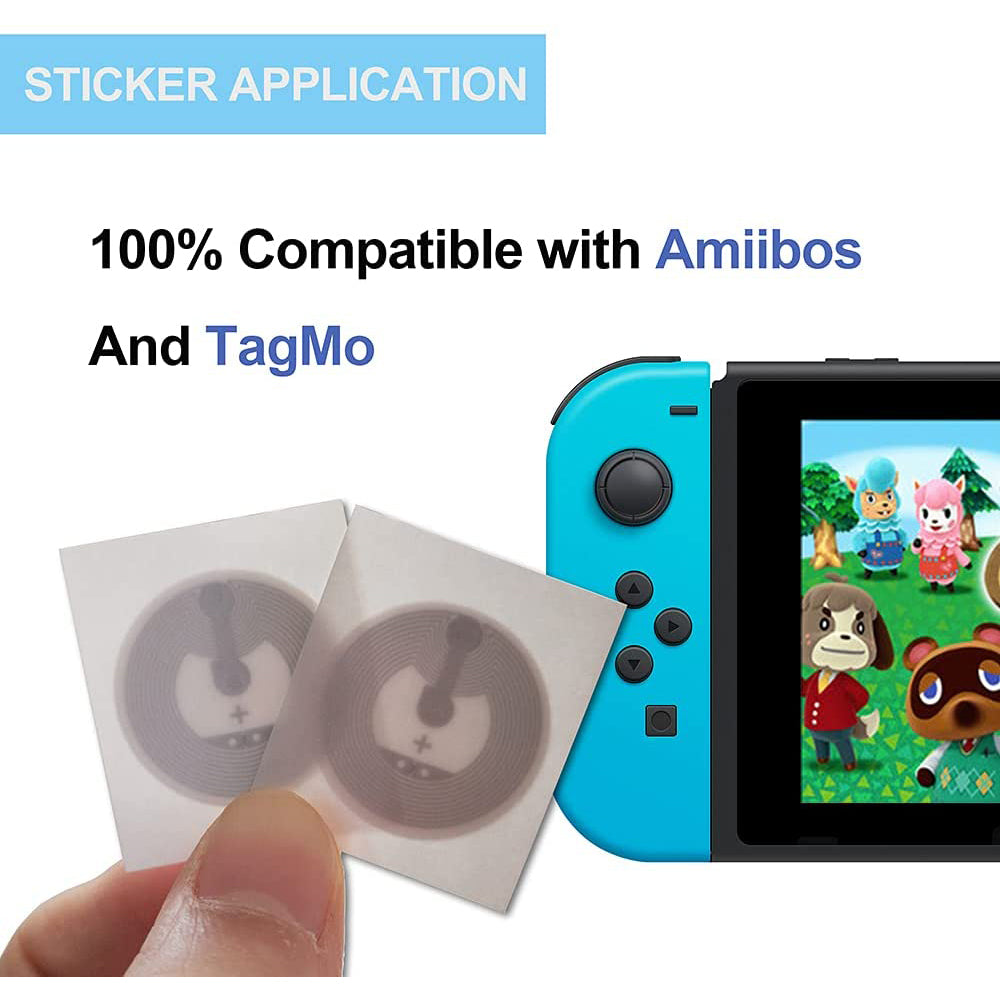 Gialer NTAG215 NFC Stickers 25mm(1 inch) Blank White work with TagMo Amiibo and All NFC Phones & Devices