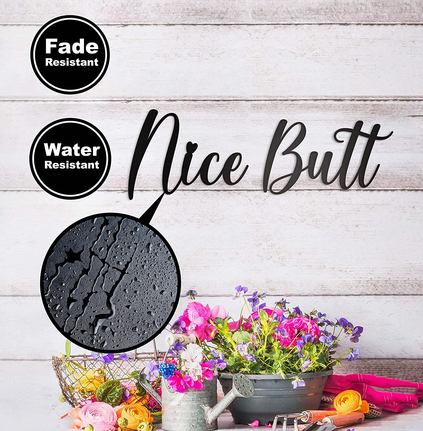 Nice Butt Bathroom Decor Metal Wall Art - 12"X4.5" Bathroom Decor Farmhouse Cute Nice Butt Bathroom Signs for Home Toilet Sign Funny Bathroom Sign