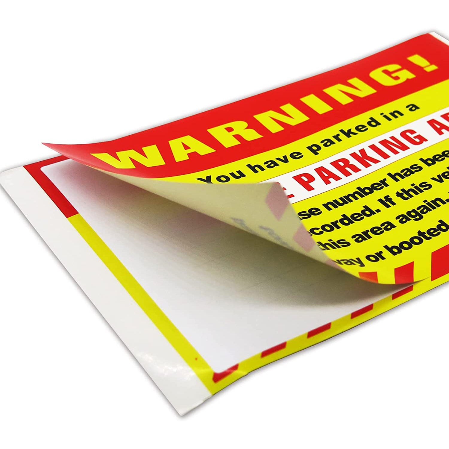 Gialer (Pack of 50) 5 x 8 inch “Warning - You Have Parked in A No Parking Area” Parking Violation Stickers with Permanent Adhesive