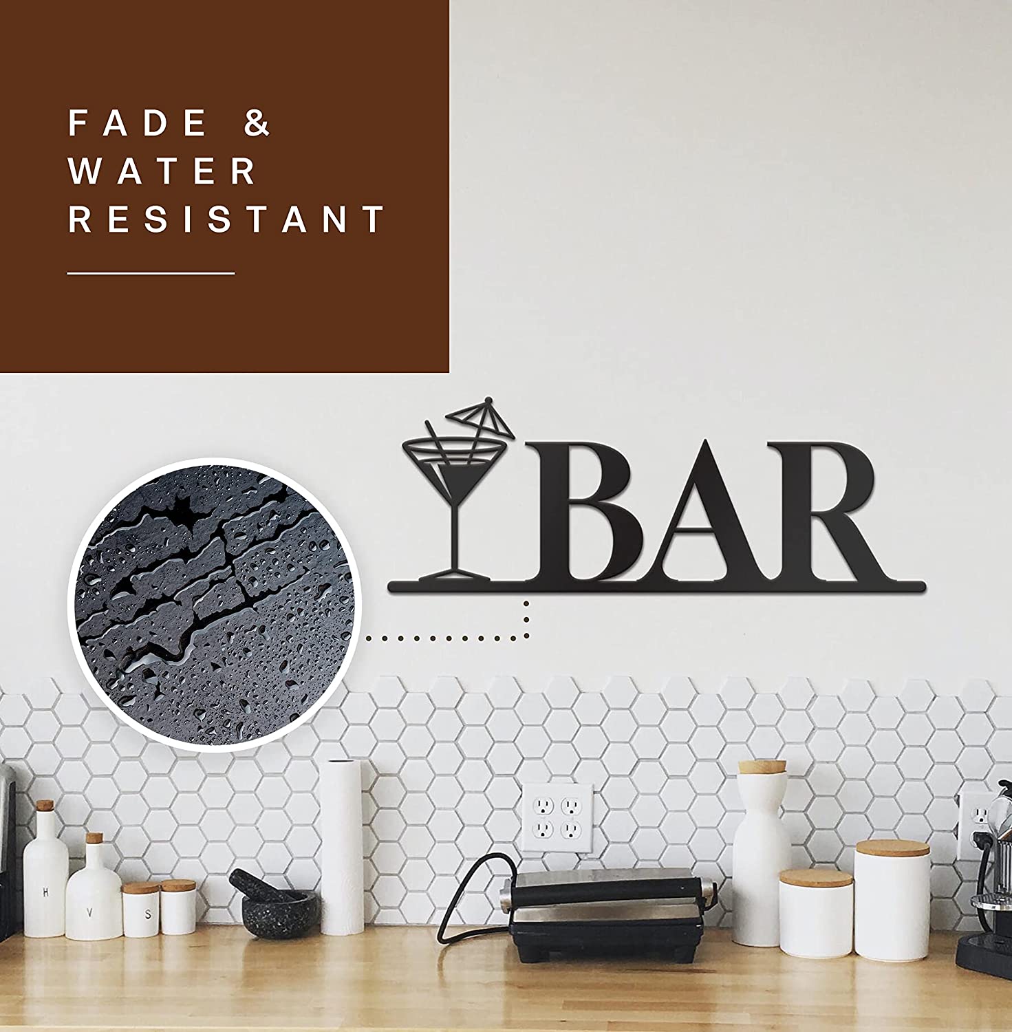 Home Bar Signs Metal Bar Wall Decor - 18"x7" Black Bar Letters Modern Fashion Bar Decorations For The Home Bar Set Bar Decor For Home Bar Decor