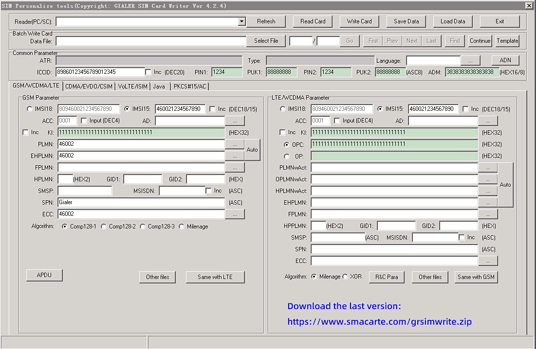 Gialer SIM Card Program kit, SIM Card Tools & Accessories 1 Card Reade