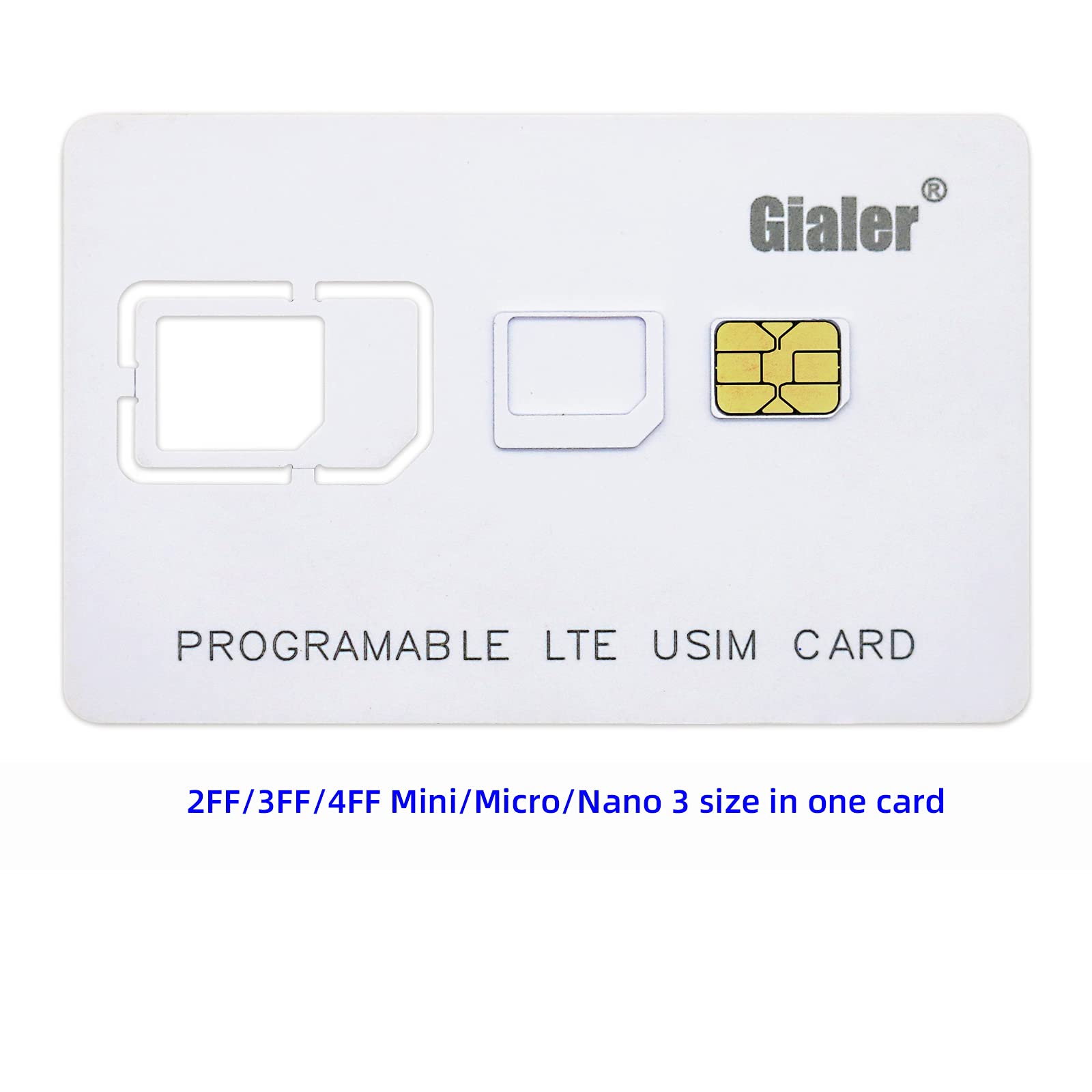 Gialer 100PCS Writable Programmable SIM Card 4G LTE WCDMA GSM Nano Mic