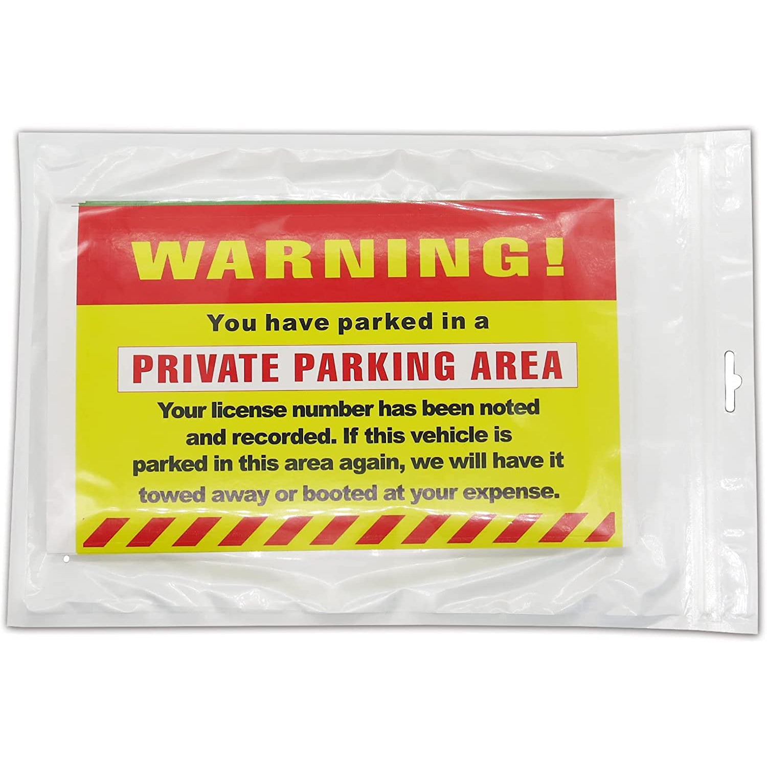 Gialer (Pack of 50) 5 x 8 inch “Warning - You Have Parked in A No Parking Area” Parking Violation Stickers with Permanent Adhesive