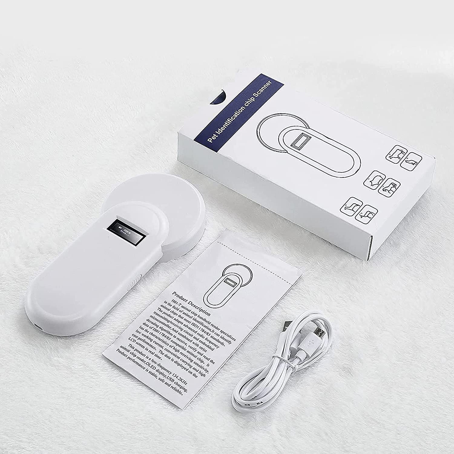 Gialer pet chip Scanner RFID Animal Microchip Reader 134.2kHz FDX-B ISO11784/ISO11785 Label Scanner