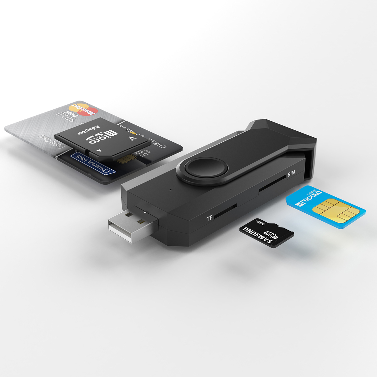 Gialer CR309 Multi port USBA Smart Card Reader